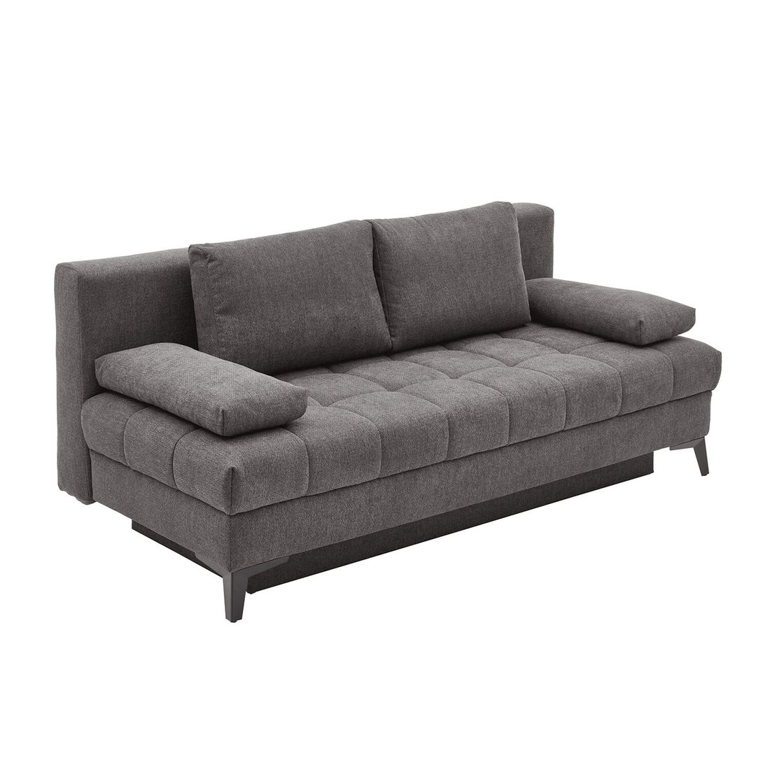 Schlafsofa Pasqua Velours mit Lattenrost und Bettkasten