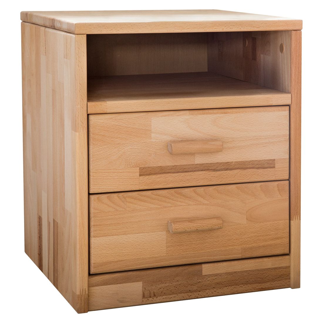 HOMELIV. Nachttisch Luise Kernbuche Massivholz H 48cm