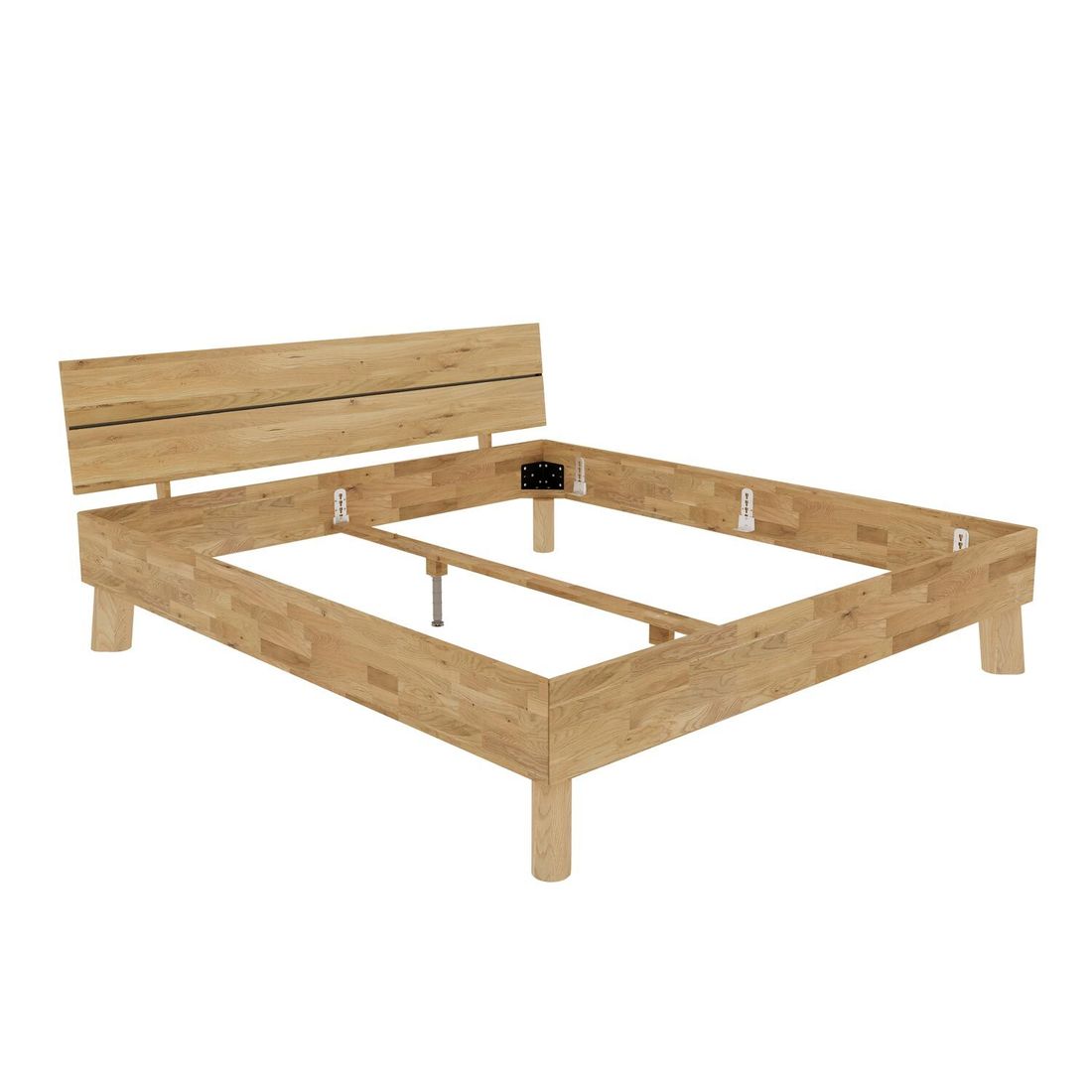 HOMELIV. Doppelbett Fiete Komfort Wildeiche Massivholz
