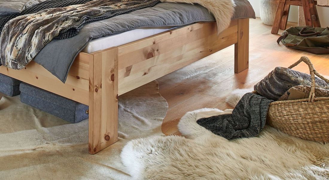 Bett Tosa Komfort Zirbe Massivholz ohne Kopfteil