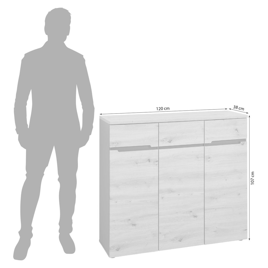 Innostyle Memphis Schuhschrank 120x38x107cm