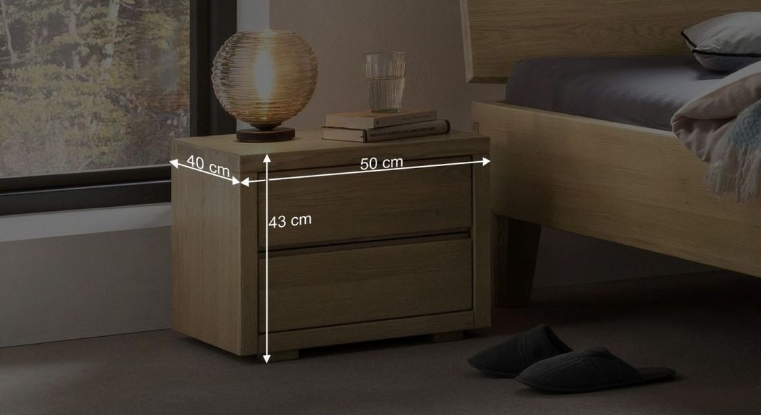 Nachttisch Willard Wildeiche Massivholz H 43cm