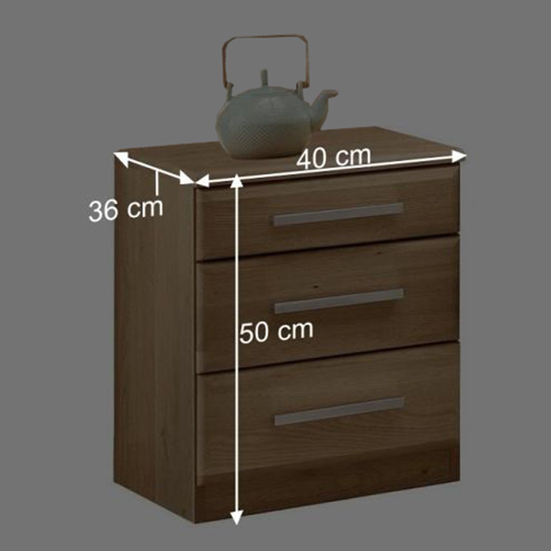 Nachttisch Hazleton Eiche teilmassiv H 50cm