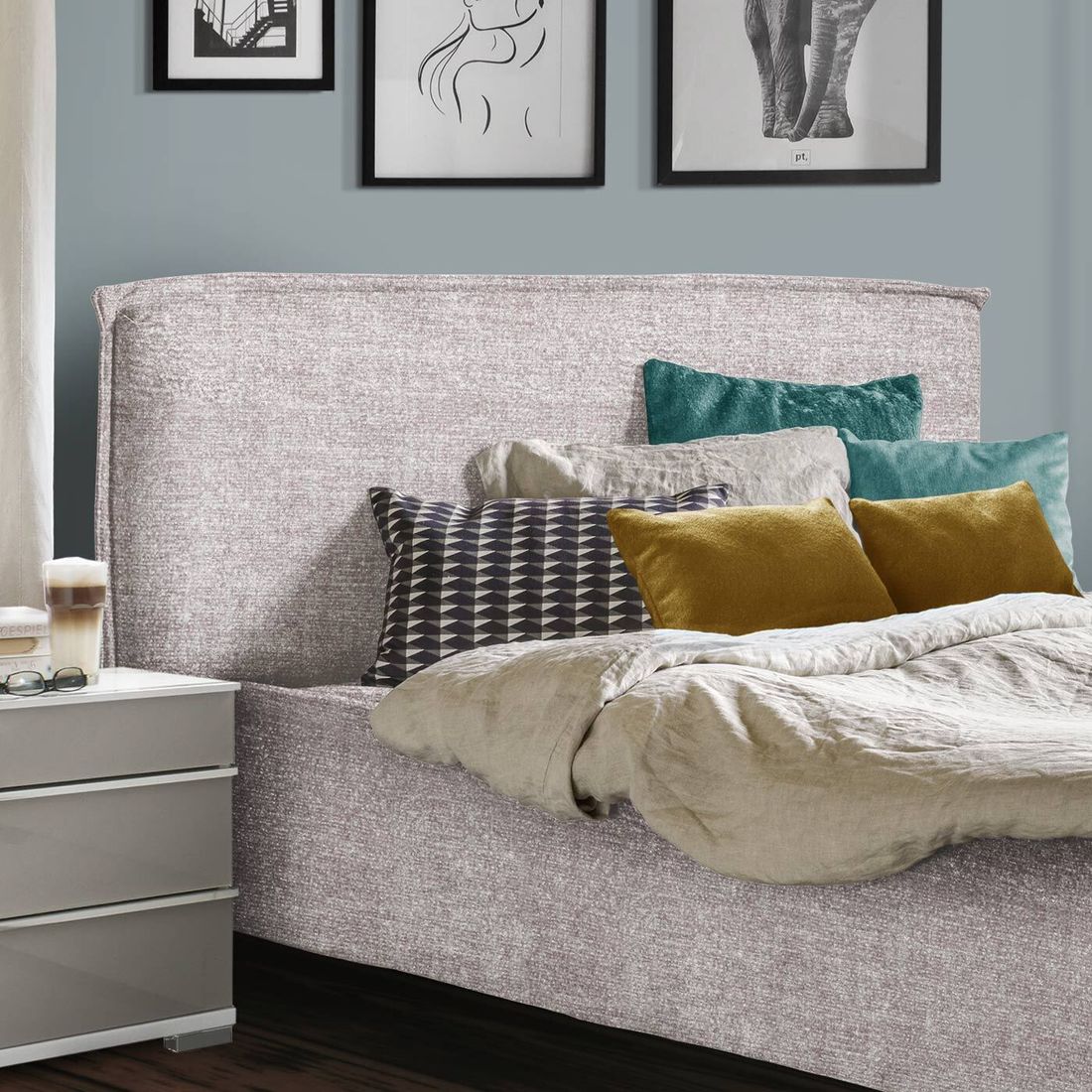 Polsterbett Bustan Komfort Velours