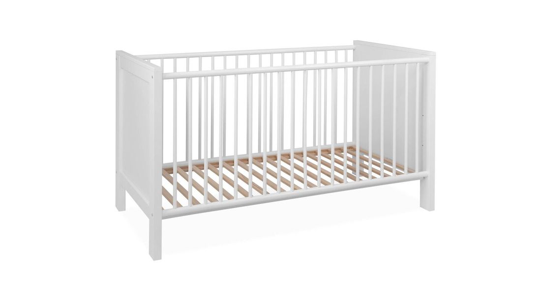 Babybett Holmar teilmassiv mit Lattenrost und Schlupfsprossen