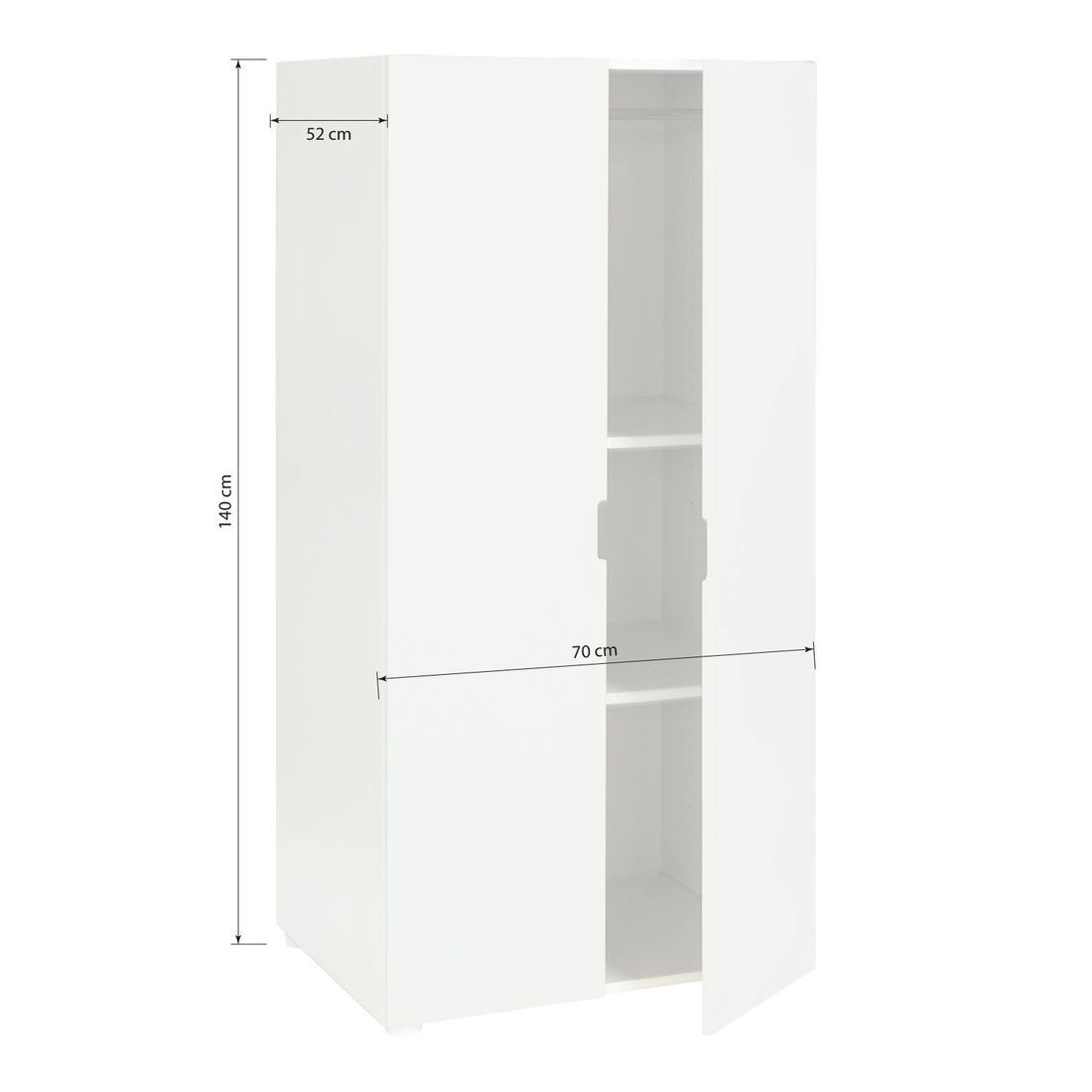 Drehtüren-Kleiderschrank Kids Town Buche teilmassiv 70x140cm
