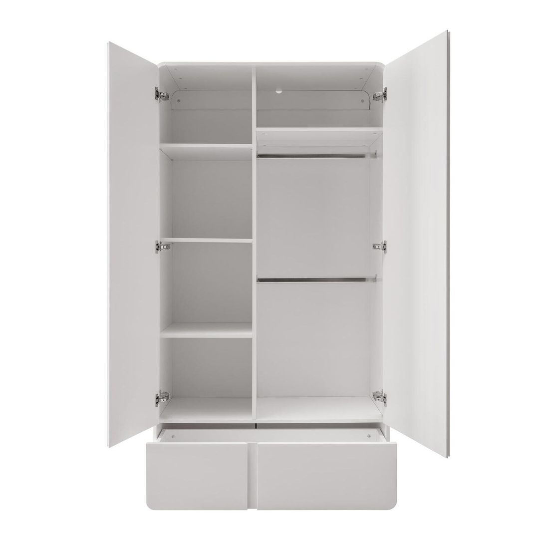 Drehtüren-Kleiderschrank Kids Arctic mit Schubladen und Innenausstattung 105x193cm