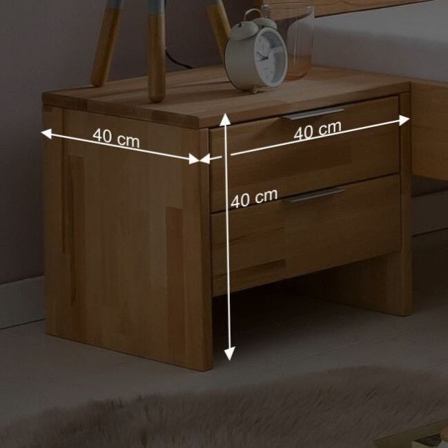 Nachttisch Tonia Kernbuche Massivholz H 40 cm