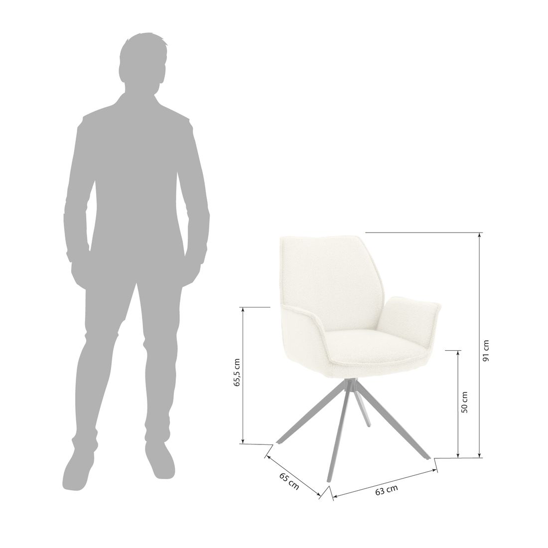 Musterring Essgruppe Tiama 7-tlg. Tisch 180x100cm Bouclé/Charakter-Eiche