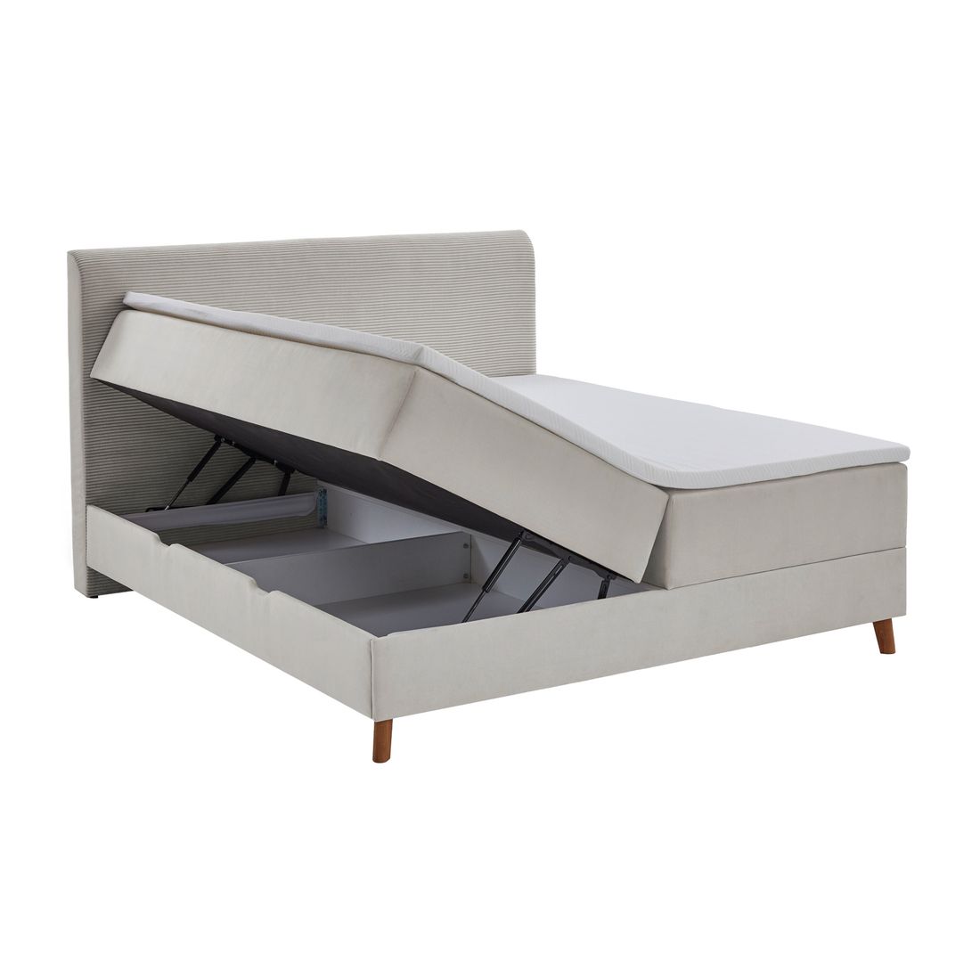 Boxspringbett Ronnes Webstoff mit Bettkasten