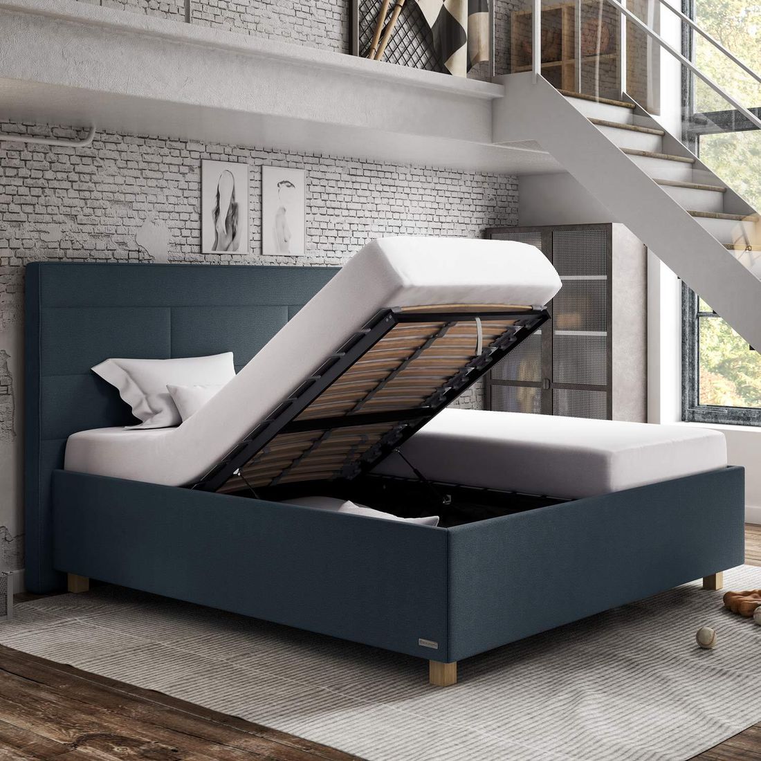 SCHLARAFFIA Polsterbett Verdi Komfort Microvelours/Webstoff mit Bettkasten und Lattenrost