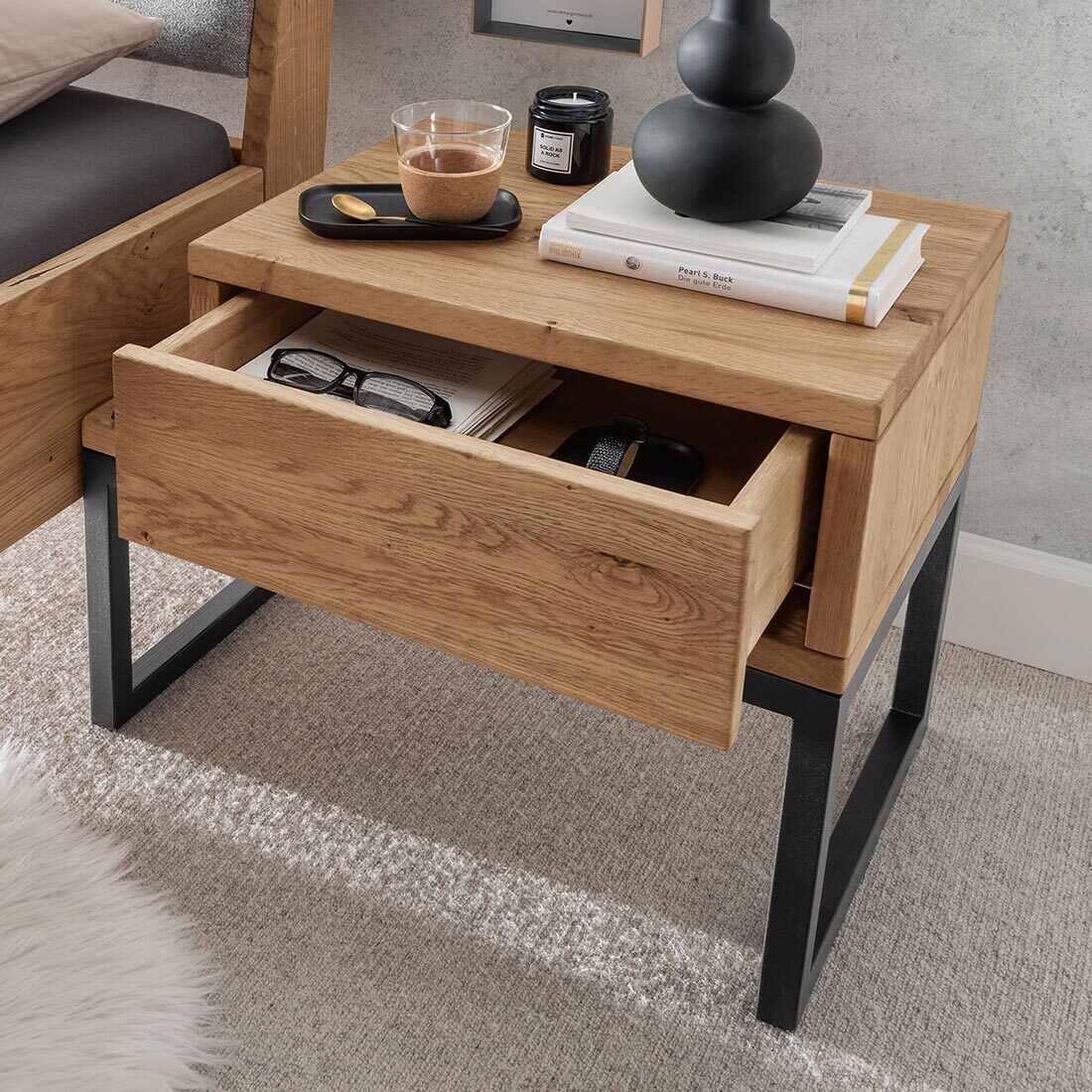 Nachttisch Verbena Wildeiche Massivholz H 45cm