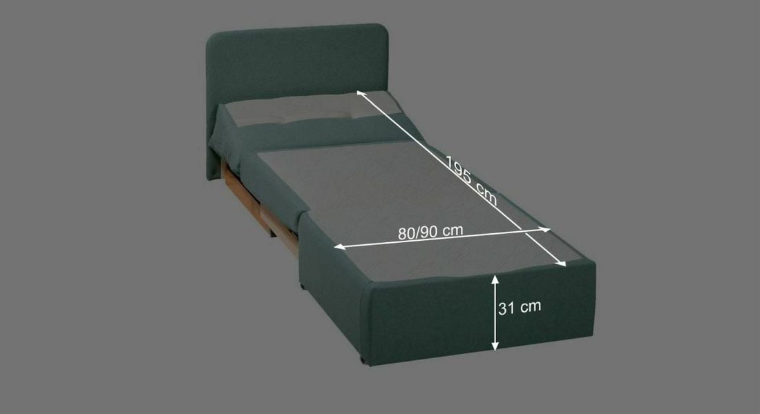 Schlafsessel Retford Webstoff/Velours mit Bettkasten