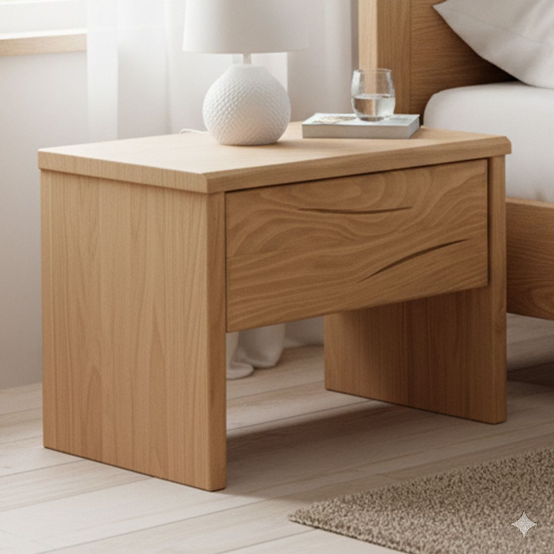 HOMELIV. Nachttisch Basiliano Fichte Massivholz H 42cm