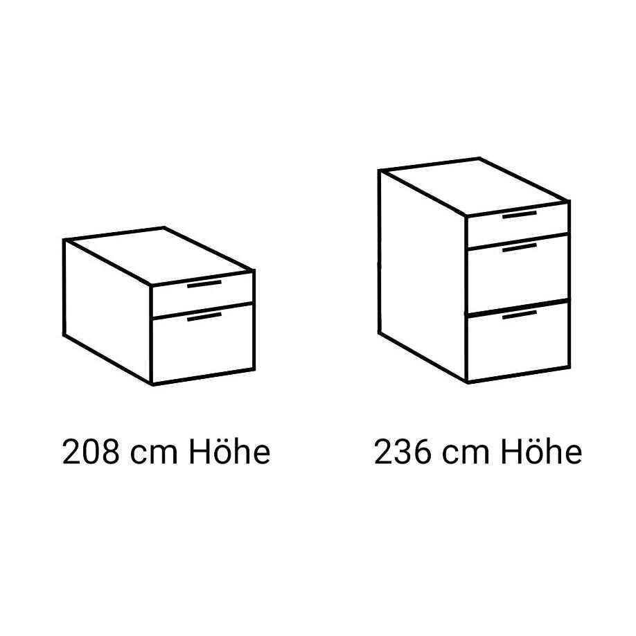 Eck-Kleiderschrank Esperia mit Beleuchtung