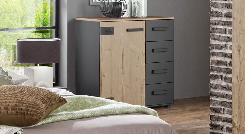 Kommode Midori Tanne Dekor mit Schubladen