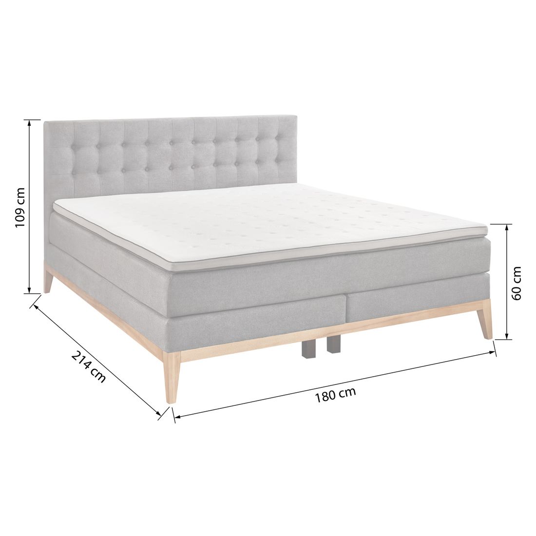 Boxspringbett Norel Webstoff 180x200cm