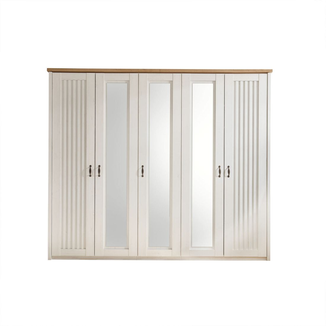 Drehtüren-Kleiderschrank Albin mit Spiegel H 224cm