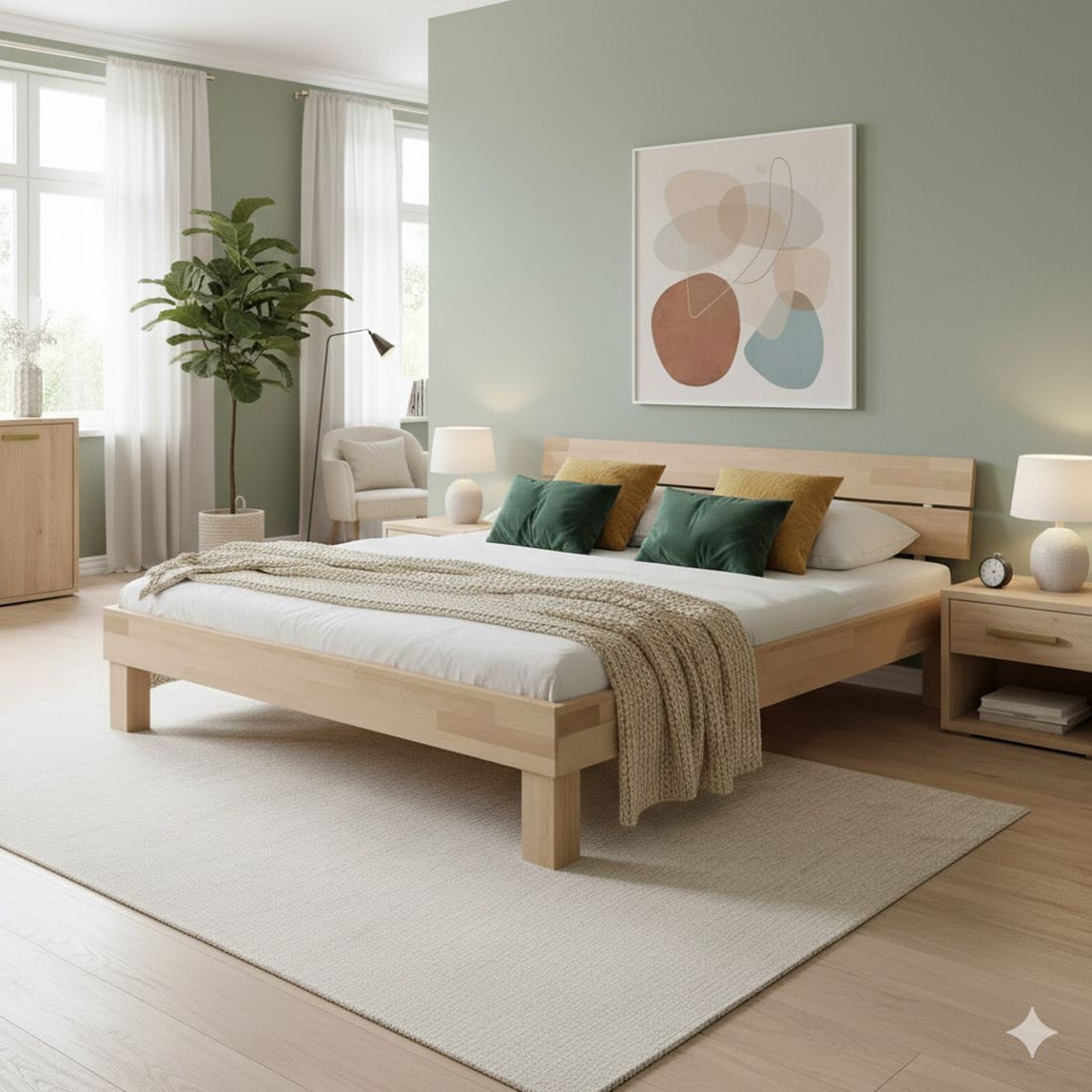 Bett Madrid Buche Massivholz
