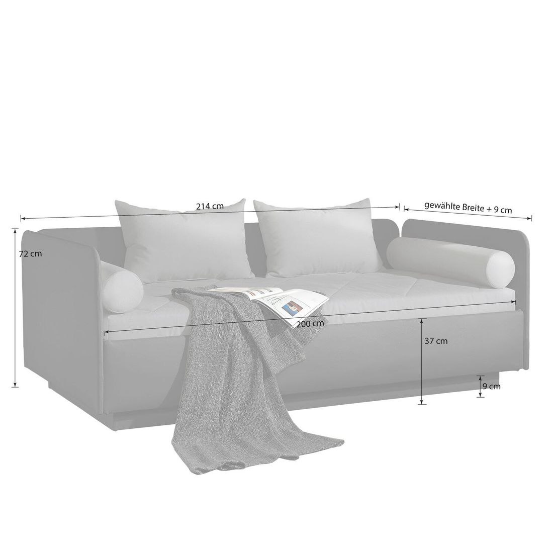 Schlafsofa Eriko Kunstleder mit Bettkasten