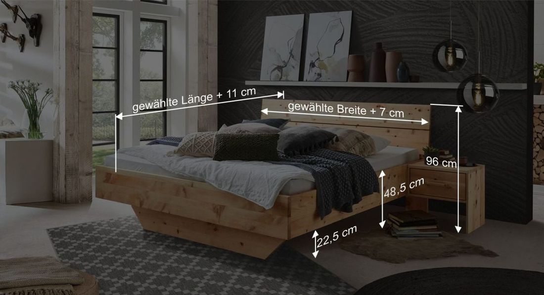 Bett Lautaro Komfort Zirbe Massivholz