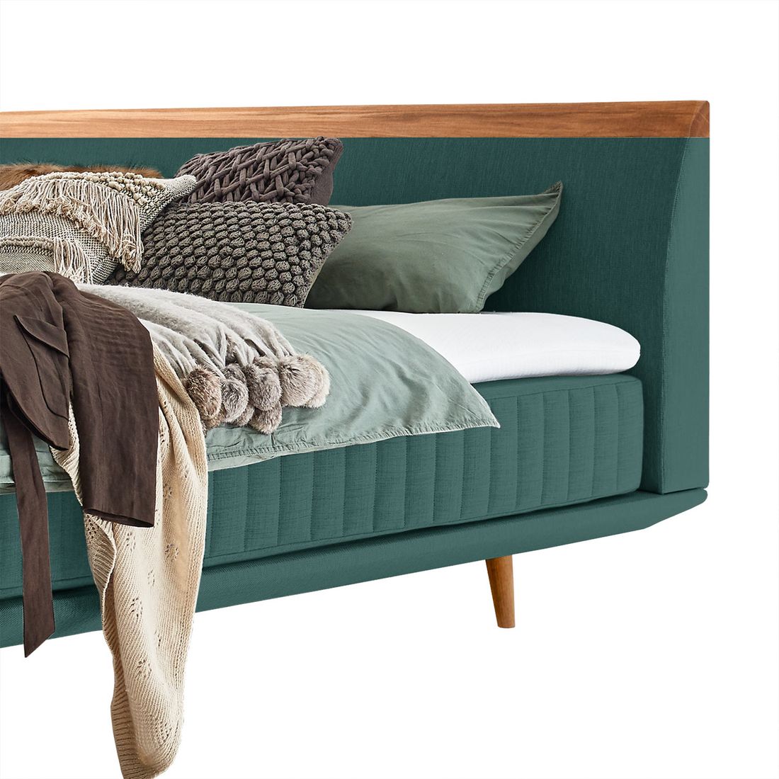 Boxspringbett Mavilla Eiche Webstoff
