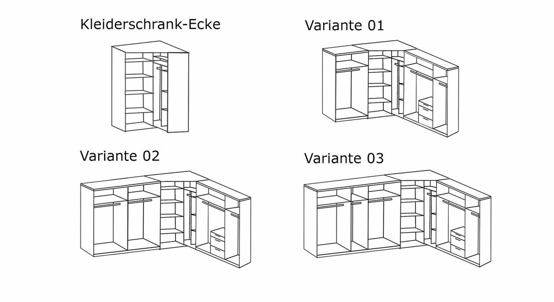 Eck-Kleiderschrank Coreno