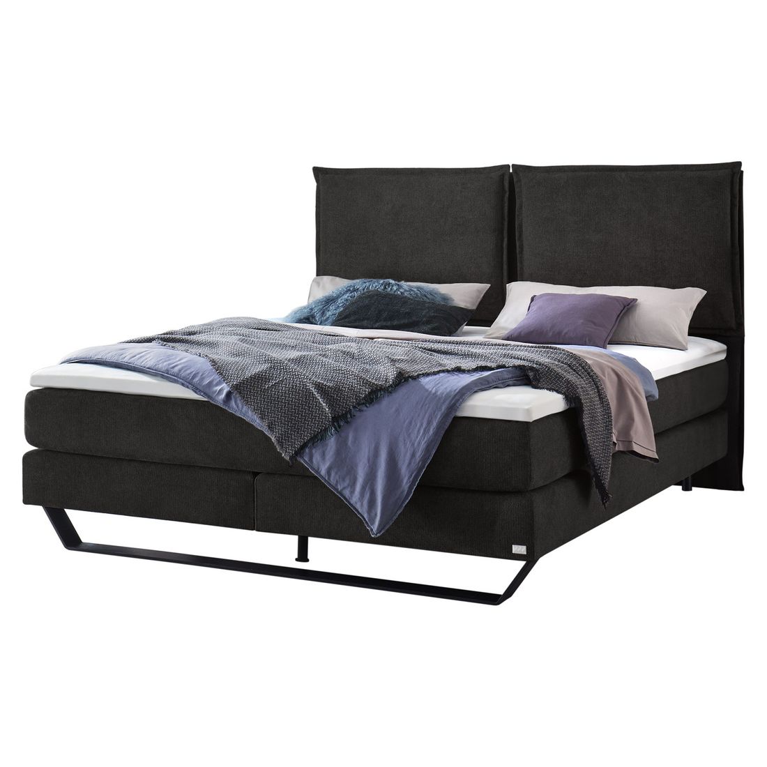 Boxspringbett Rimossa Velours-Strukturstoff