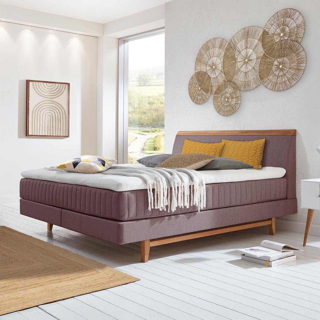 Boxspringbett Akela Eiche Webstoff
