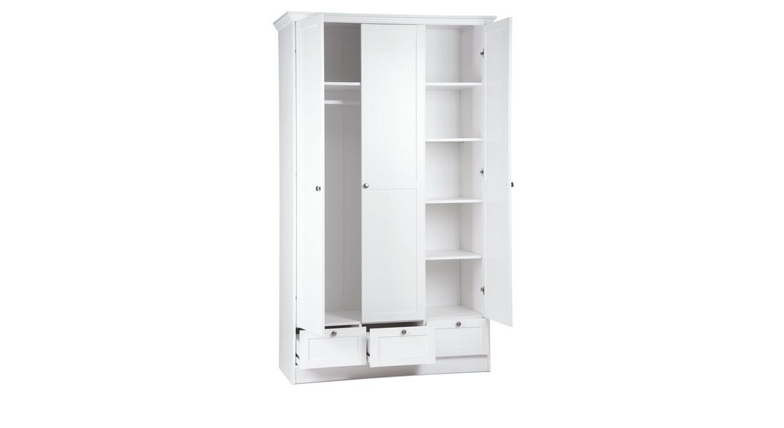 Drehtüren-Kleiderschrank Holmar 3-türig