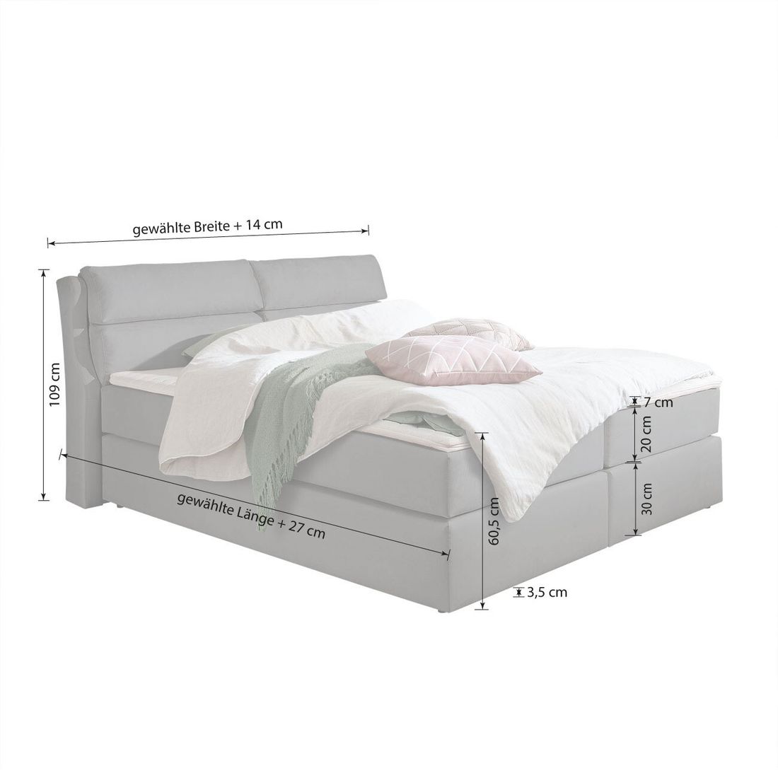 Boxspringbett Cremona Microvelours
