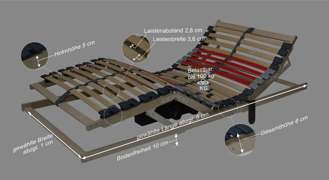 orthowell Lattenrost deluxeflex elektrisch verstellbar