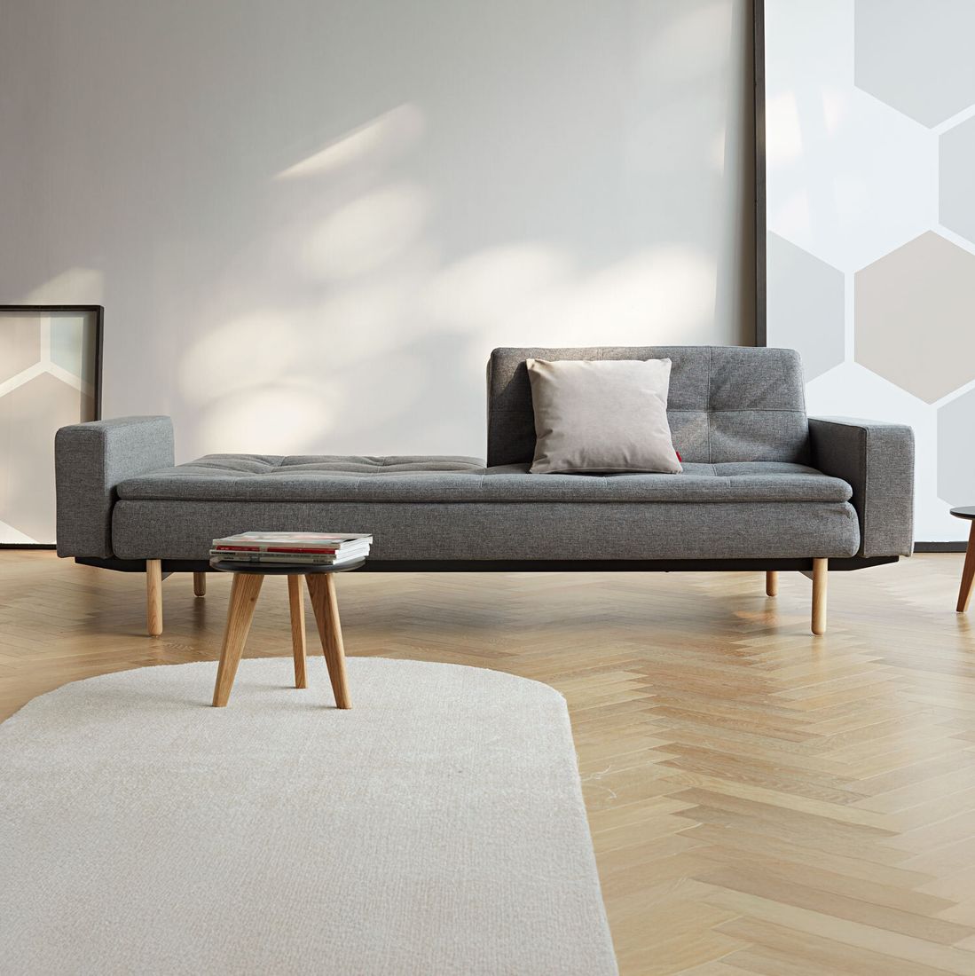 Schlafsofa Yasu Webstoff 241x91x82 cm