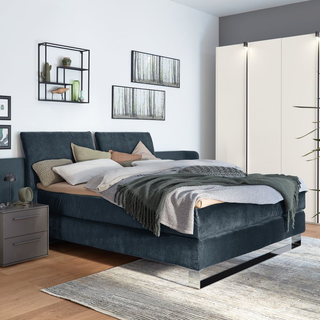 MUSTERRING Boxspringbett Elias JAB Kollektion Kopfteil geteilt