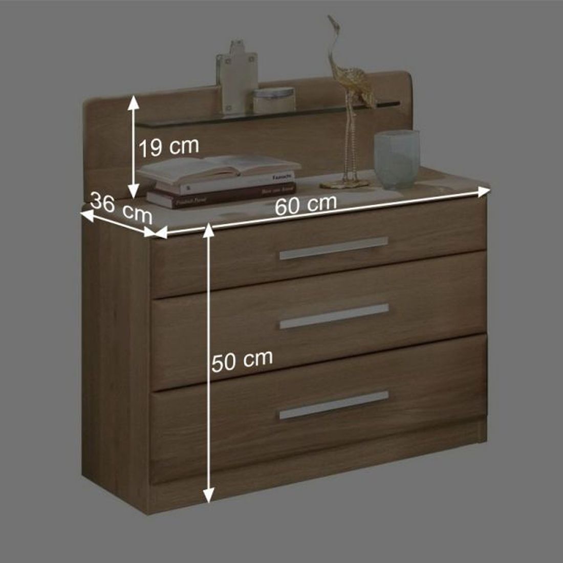 Nachttisch Bloomfield Eiche teilmassiv H 50cm