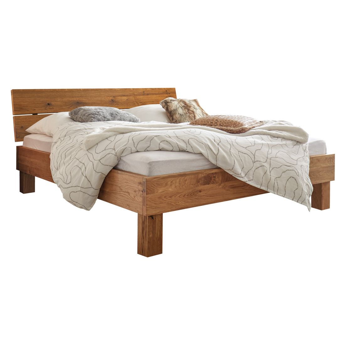 Bett Soria Wildeiche Massivholz