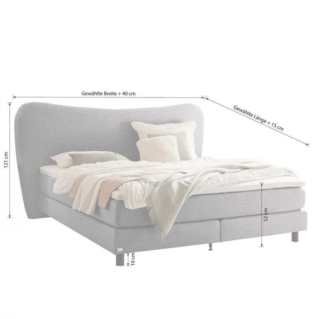 Boxspringbett Viona Webstoff
