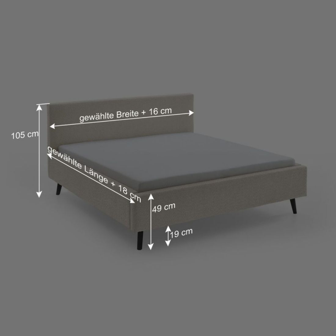 HOMELIV. Polsterbett Calypso Komfort Microteddy Abriamo