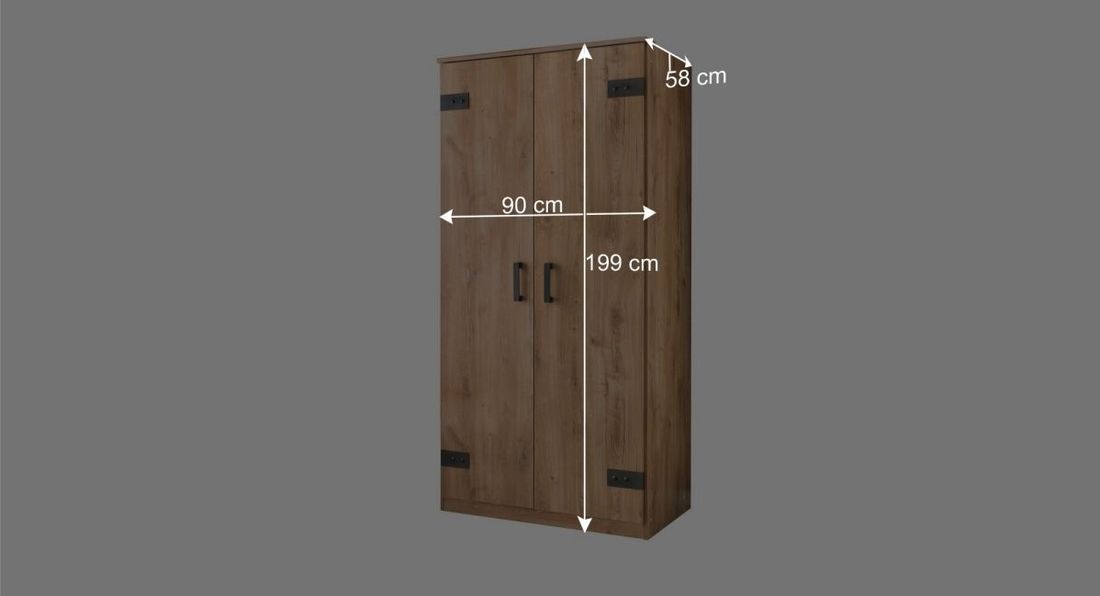 Drehtüren-Kleiderschrank Nolan Eiche Dekor