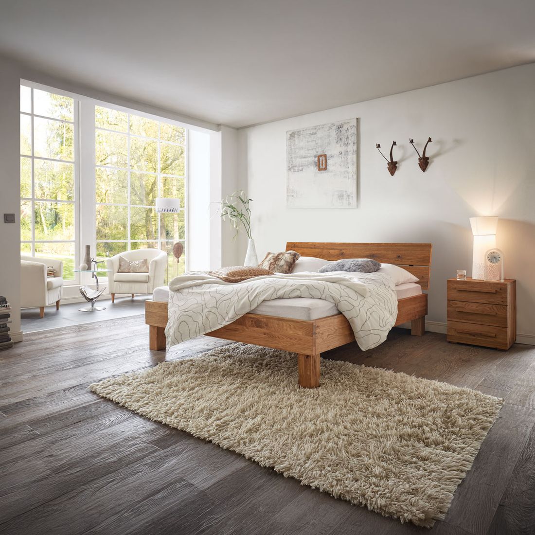 Bett Soria Wildeiche Massivholz