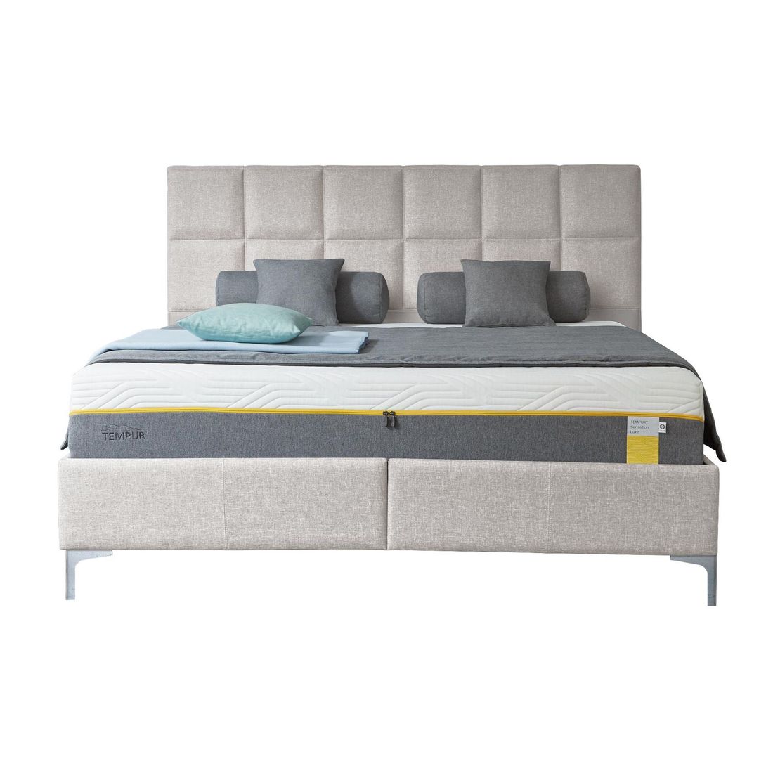 Tempur Polsterbett Classic Komfort Webstoff mit Kopfteil Check