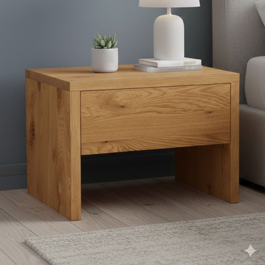 Nachttisch Tumas Wildeiche Massivholz H 35cm