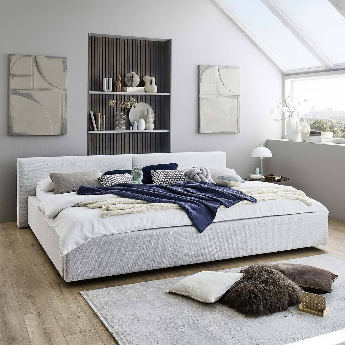 HOMELIV. Familienbett Dorisa Webstoff 240x200cm