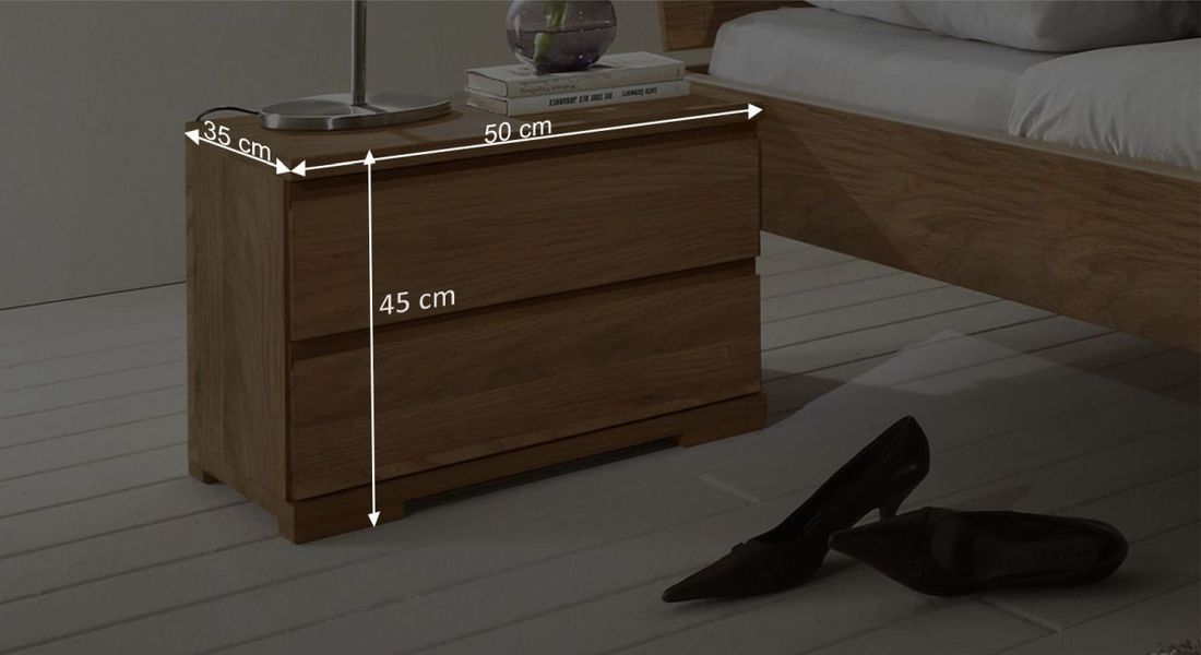 Nachttisch Rodari Kernbuche Massivholz H 45cm
