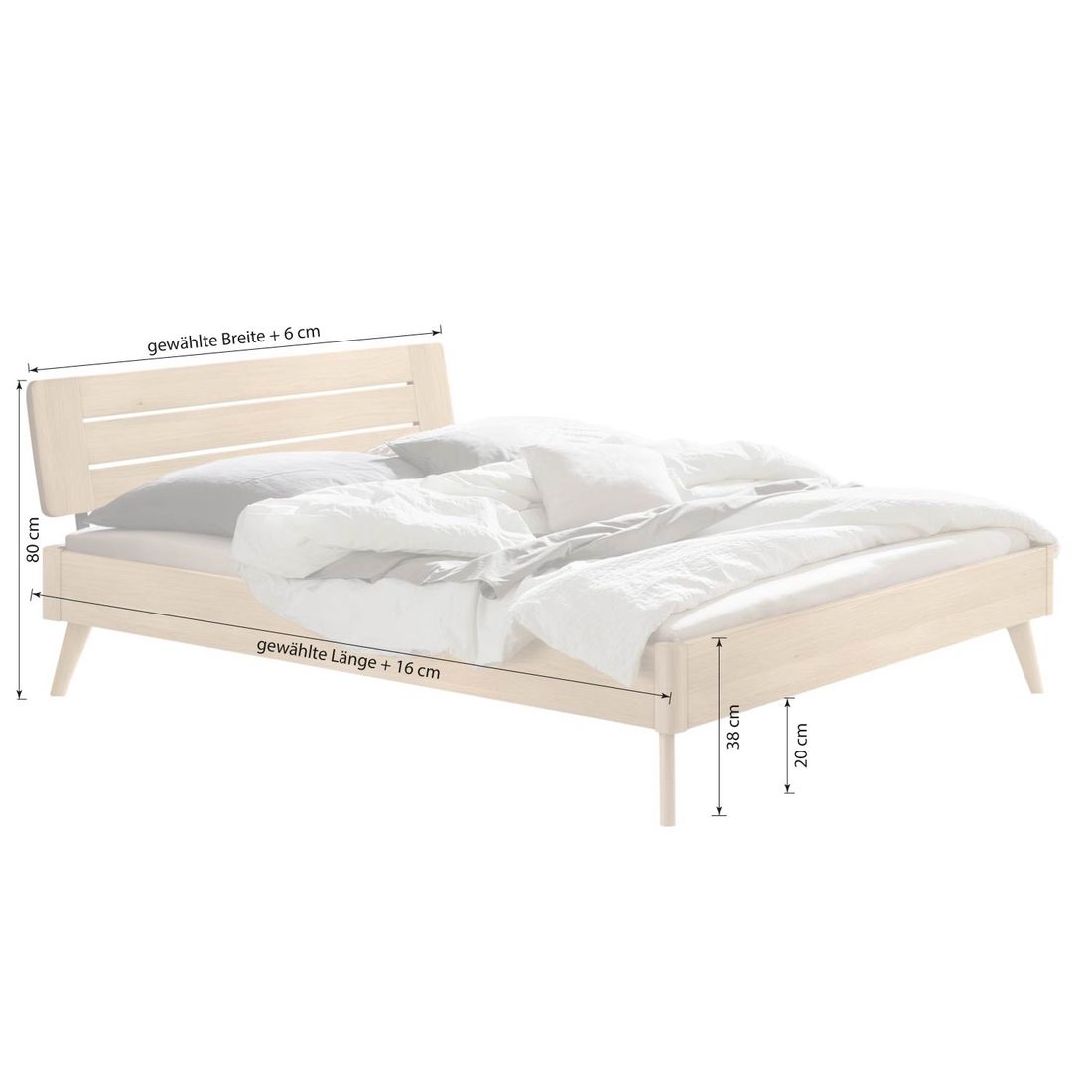 Bett Losova Eiche Massivholz