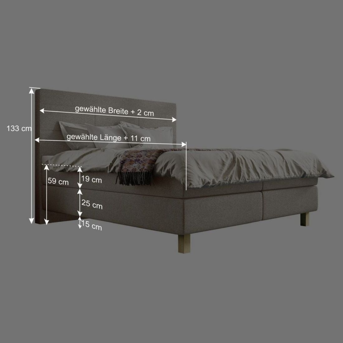 SCHLARAFFIA Boxspringbett Verdi Microvelours/Webstoff
