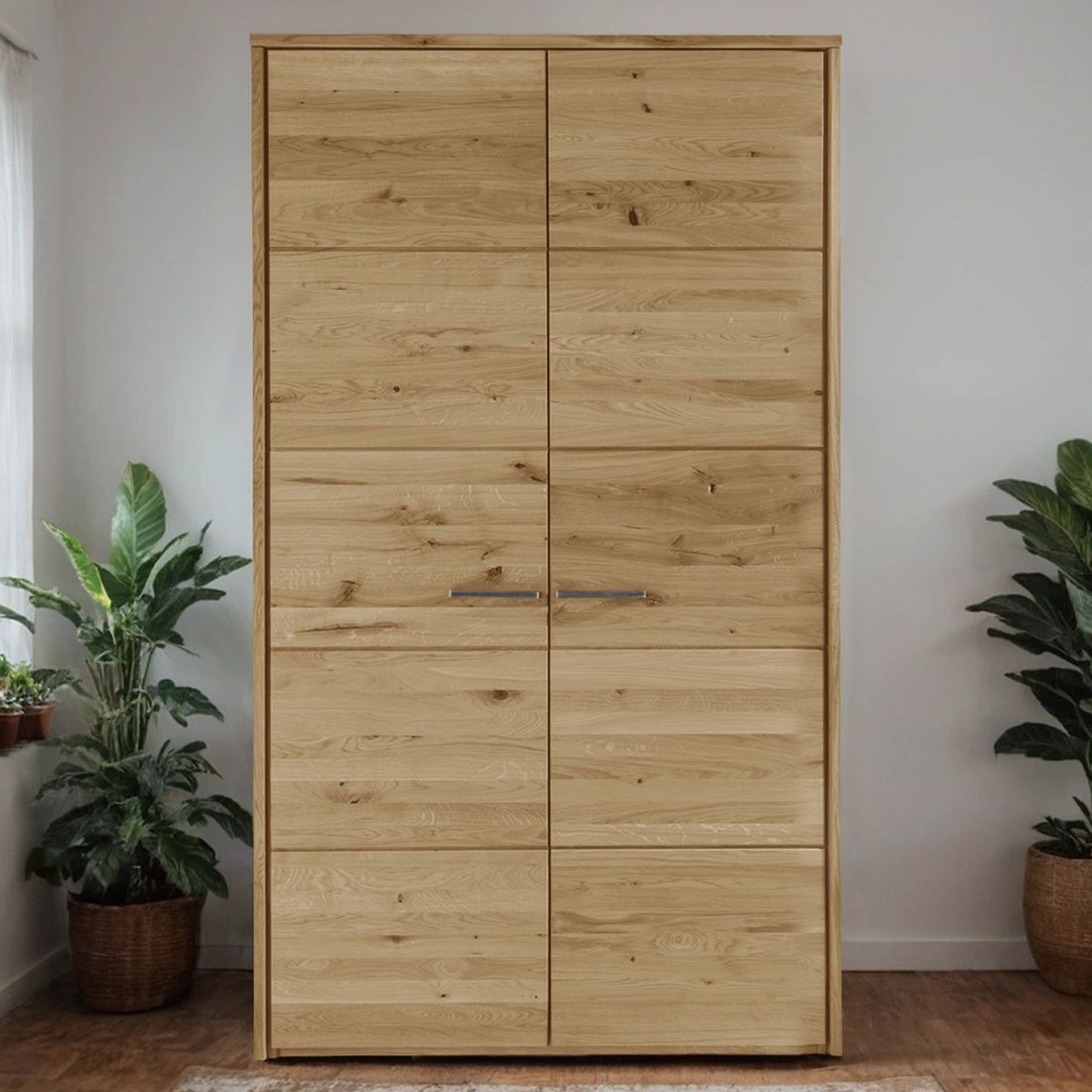 Drehtüren-Kleiderschrank Kärnten Wildeiche Massivholz