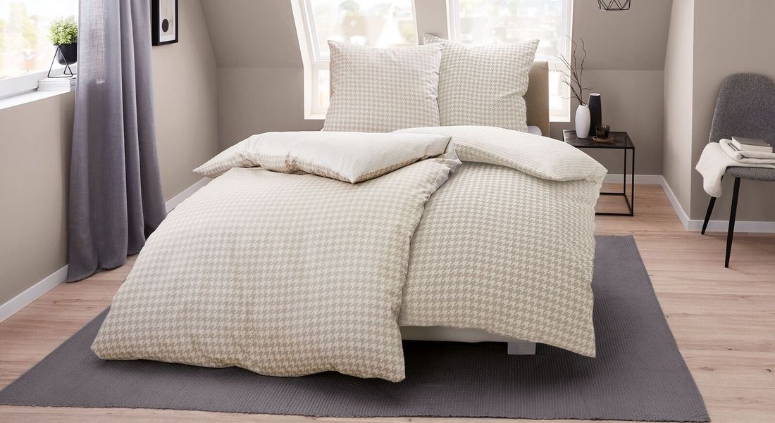 Kleine Wolke Mako-Satin-Bettwäsche Stirling Taupe