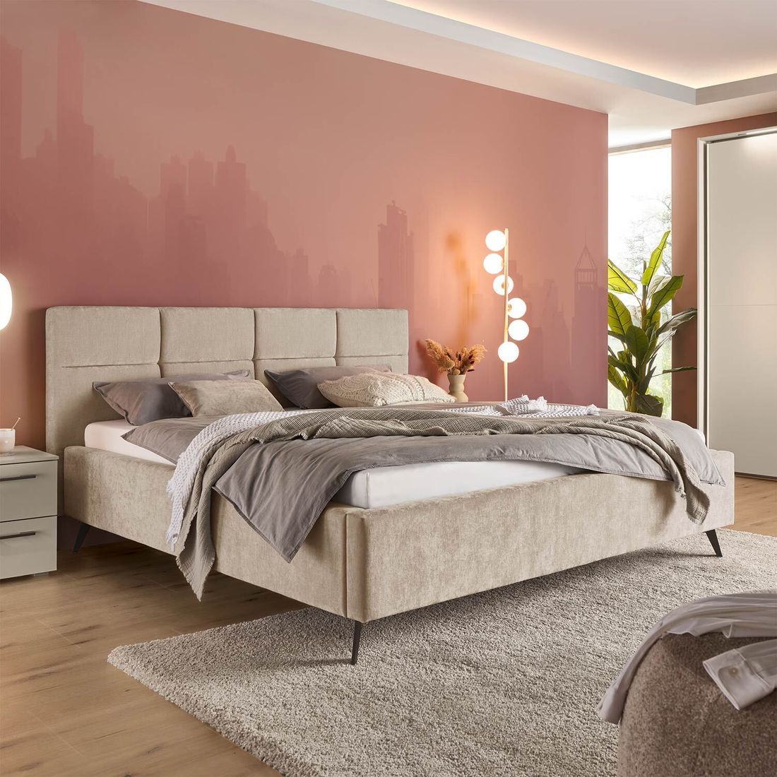 set one Polsterbett Cary Komfort Chenille