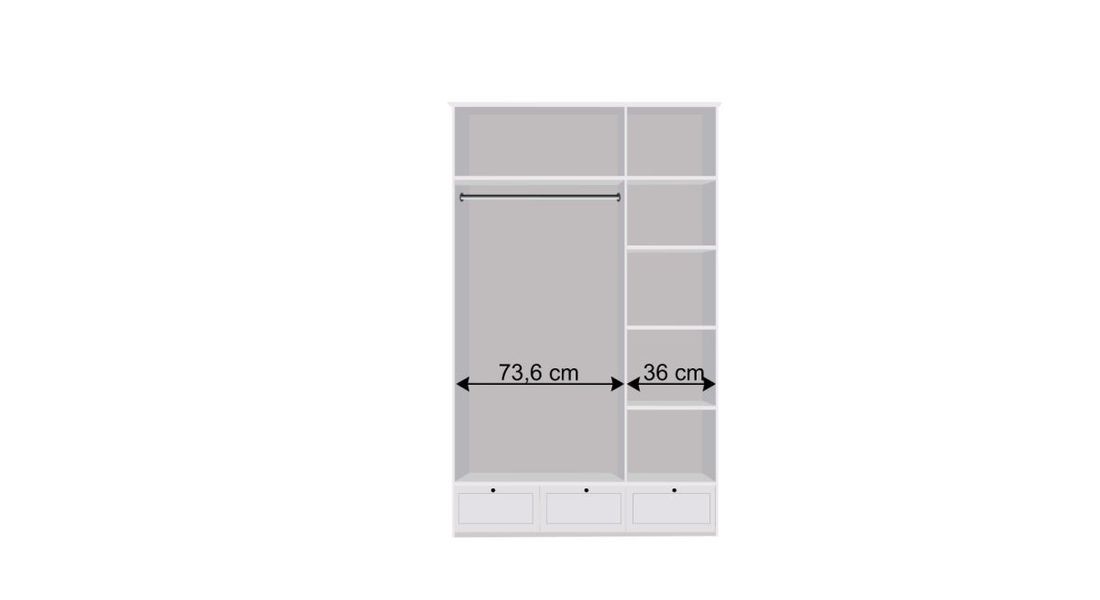 Drehtüren-Kleiderschrank Holmar 3-türig